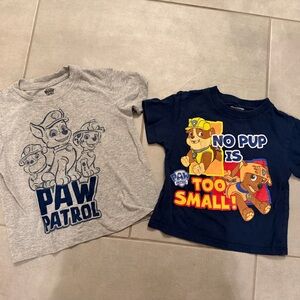 Paw Patrol Kids Short Sleeve Tee Bundle - grey with navy 4T navy with colors 3T